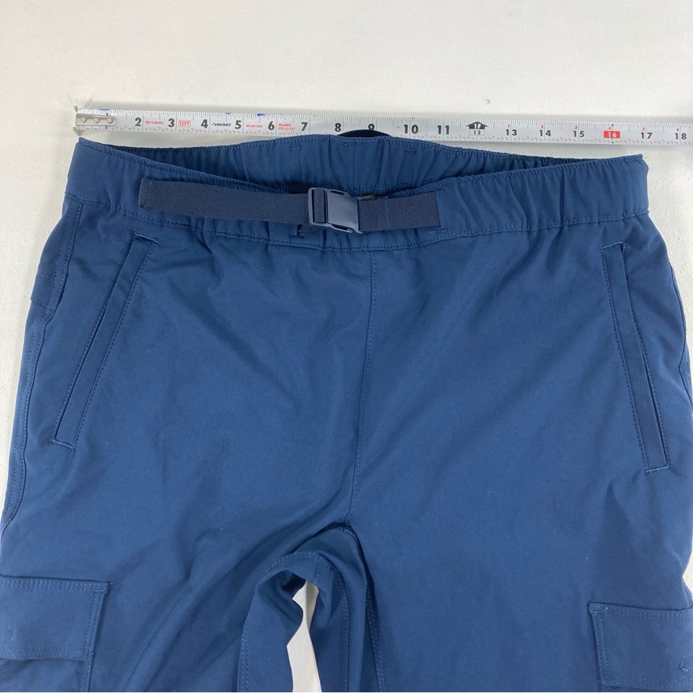 Eddie Bauer Cropped Climatrail Hiking Pants Size 12 Blue with Belt and Pockets - Picture 8 of 16